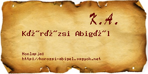 Körözsi Abigél névjegykártya